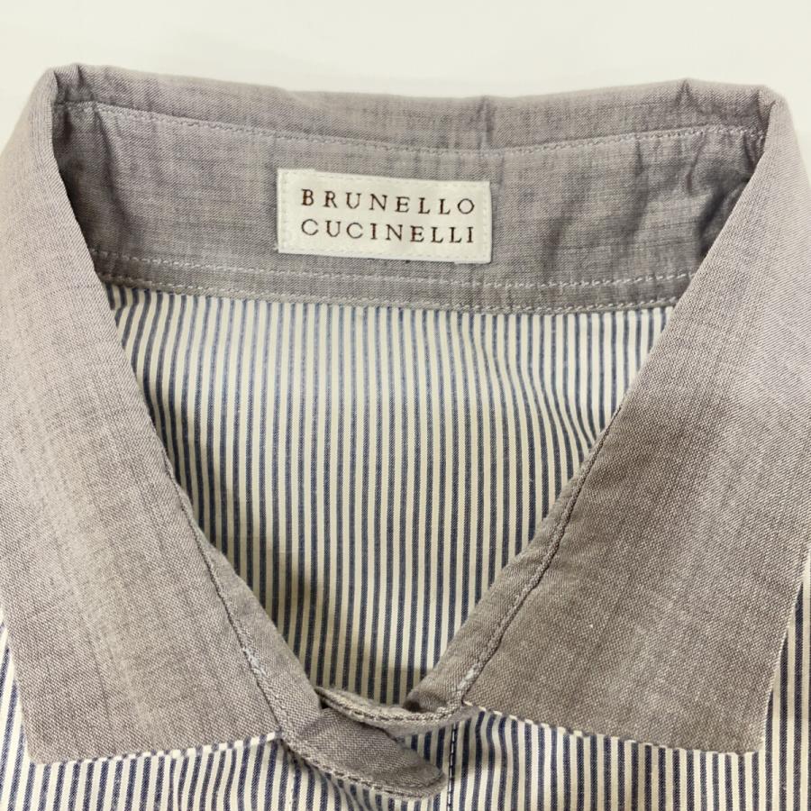 BRUNELLO CUCINELLI ブルネロクチネリ グレー ストライプ 切り替え 