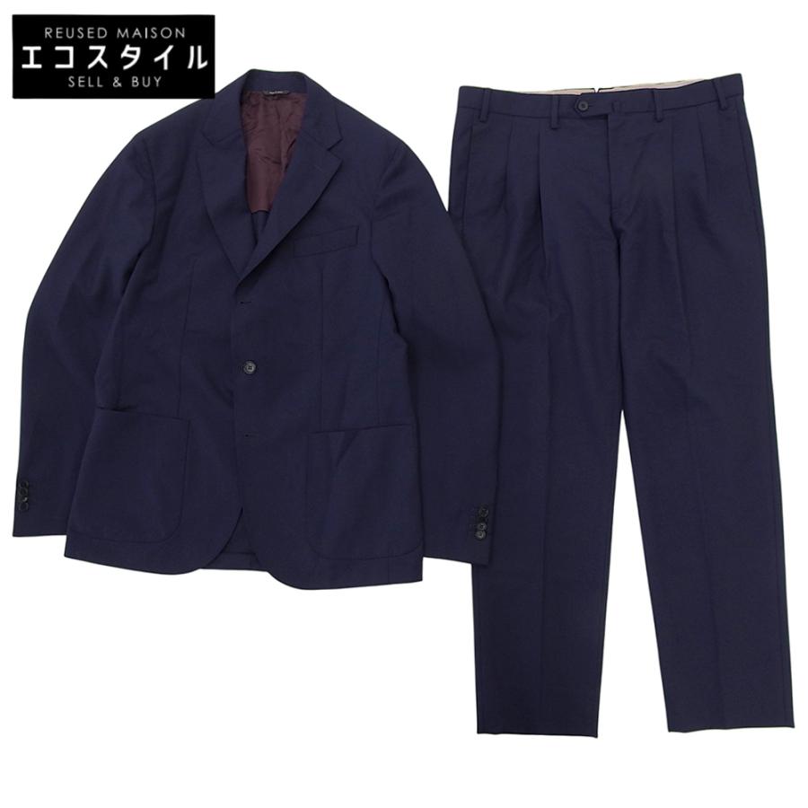 美品L✨シップス ロロピアーナ スーツ セットアップ ネイビー シングル 2B Loro Piana（ロロピアーナ） 美品 2B セットアップ スーツ ジャケット