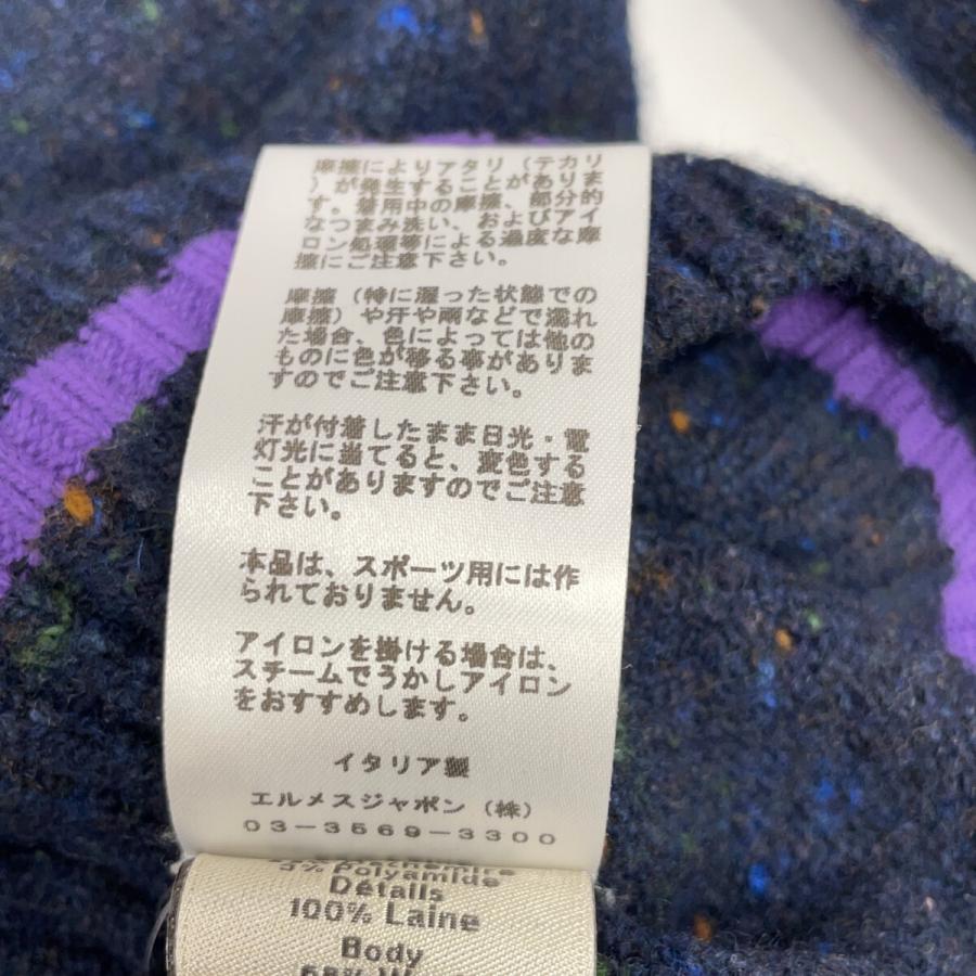 美品 エルメス HERMES ニット カシミヤ セーター モックネック メンズ 長袖 ロングスリーブ トップス S ネイビー HERMES - 極美品 エルメス HERMES ニット セーター ロングスリーブ