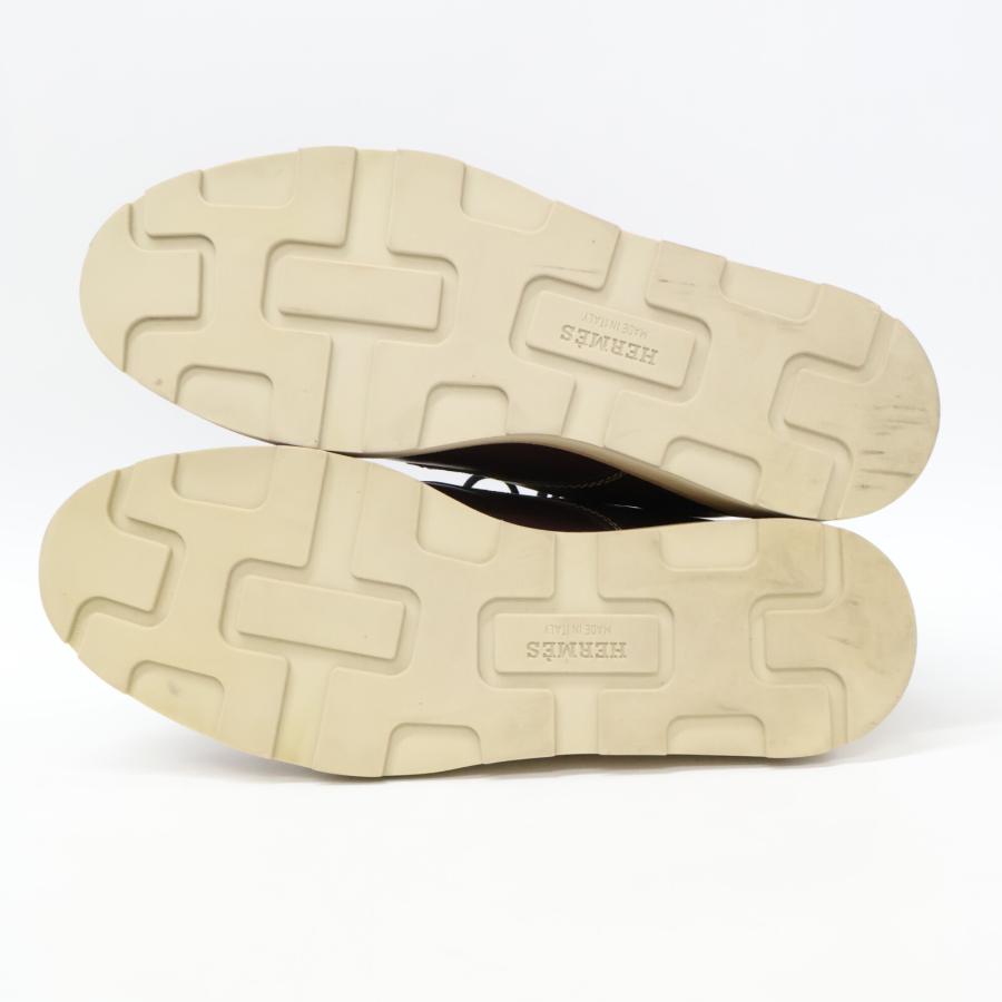 HERMES エルメス ブラウン レースアップ トレッキングブーツ ブラウン 42.5 シューズ レザー メンズ 中古_6
