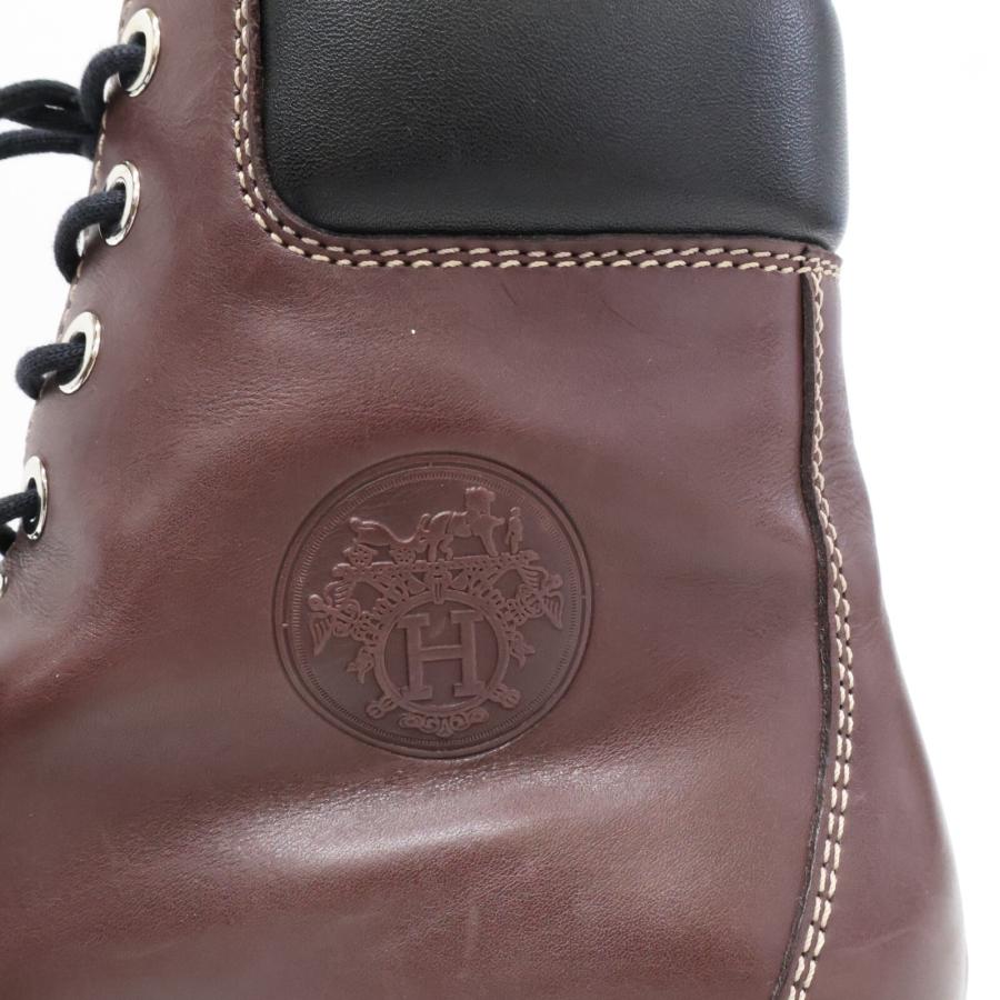 HERMES エルメス ブラウン レースアップ トレッキングブーツ ブラウン 42.5 シューズ レザー メンズ 中古_8