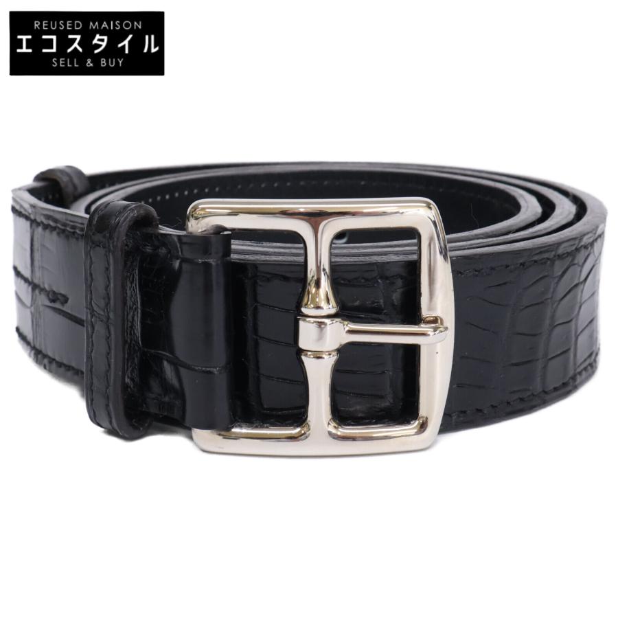 エルメス レザーベルト･ポロサス  【Aランク】【中古】 美品 HERMES エルメス エトリヴィエール ポロサス クロコダイルレザー