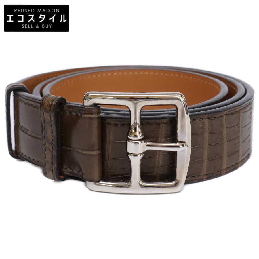 美品 HERMES エルメス エトリヴィエール ポロサス クロコダイルレザー