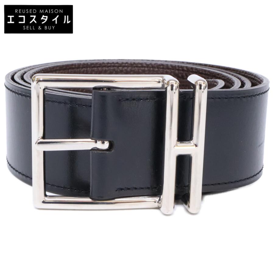 HERMES レザーベルト Reversible leather strap 32 mm - Black | Hermès USA