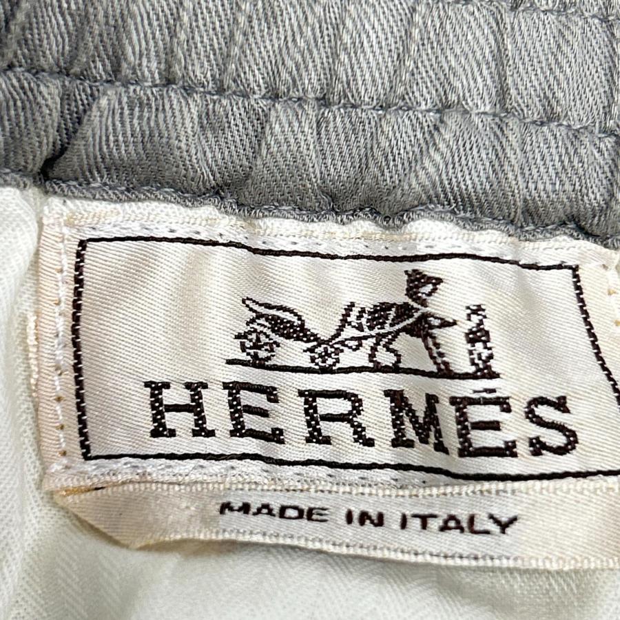HERMES（エルメス） グレー リネン混コットン サイドメッシュ ハーフ