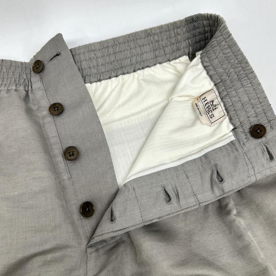 HERMES（エルメス） グレー リネン混コットン サイドメッシュ ハーフ