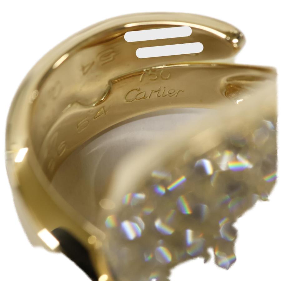 新品同様 Cartier カルティエ 仕上げ済み 750YG メレダイヤ インヤン リング 指輪 54 レディース_7