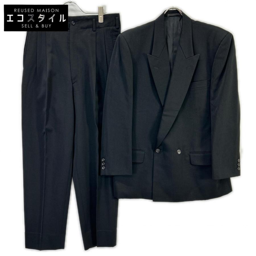 COMMEdesGARCONS HOMME コムデギャルソンオム AD1989 田中オム HJ-05017S ブラック ピークドラペル ダブルスーツ S コムデギャルソンオム AD1989 田中オム HJ-05017S ブラック ピークド