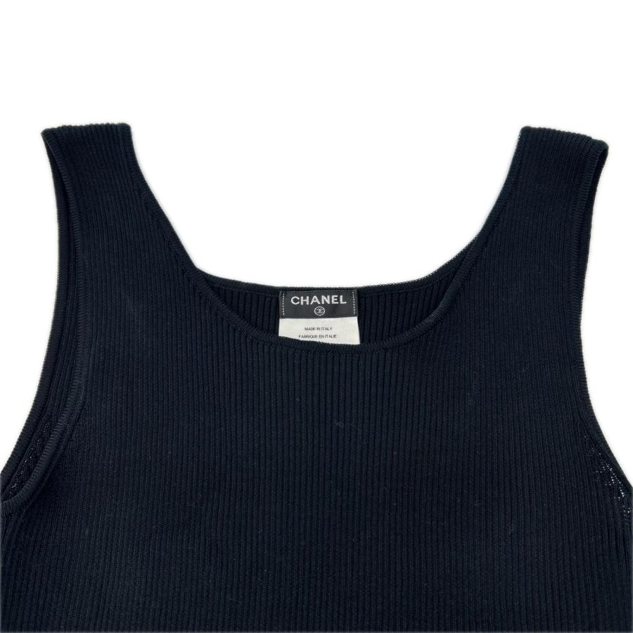 CHANEL（シャネル） P51180 ブラック ノースリーブ リブニット
