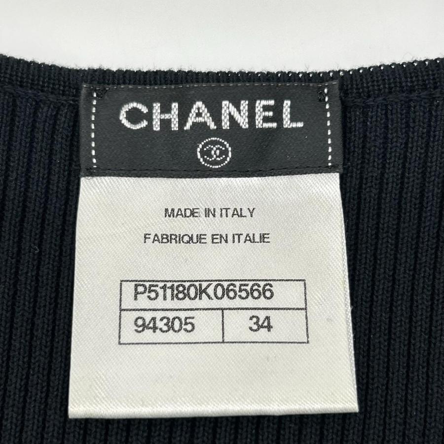 CHANEL（シャネル） P51180 ブラック ノースリーブ リブニット