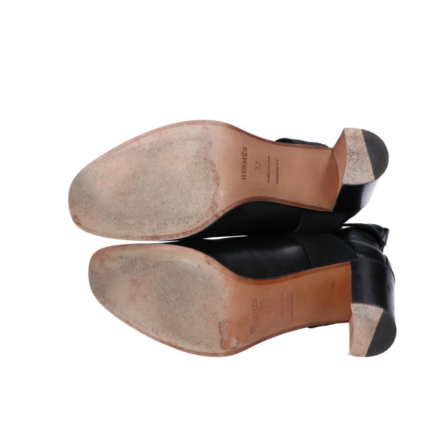 HERMES エルメス レザー ジョッパーブーツ/ シューズ 37 ブラック