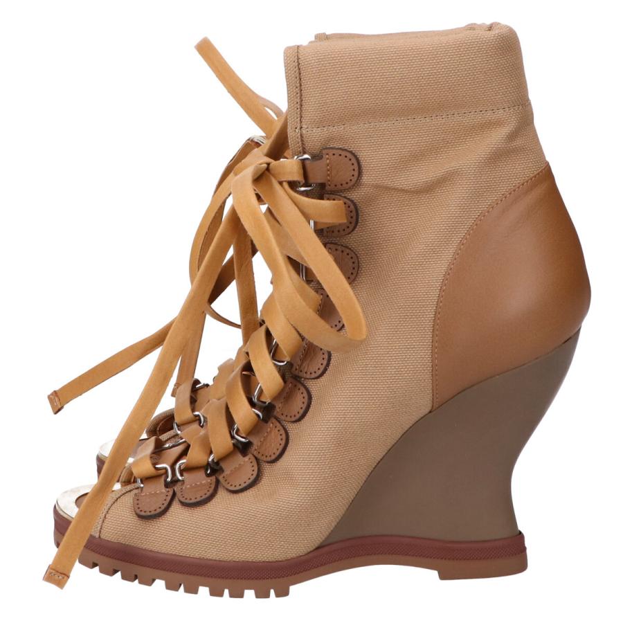 Chloe CHLOE クロエ キャンバス/レザー ウェッジソール レース Chloe CHLOE クロエ キャンバス/レザー ウェッジソール レース