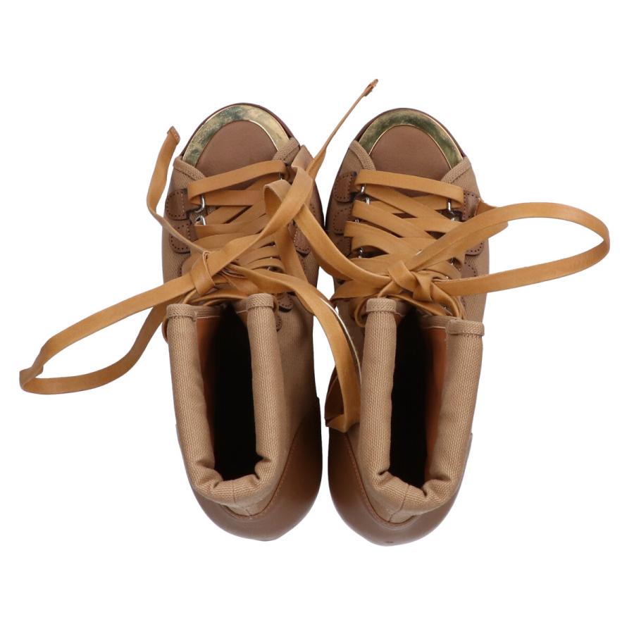 Chloe CHLOE クロエ キャンバス/レザー ウェッジソール レース Chloe CHLOE クロエ キャンバス/レザー ウェッジソール レース
