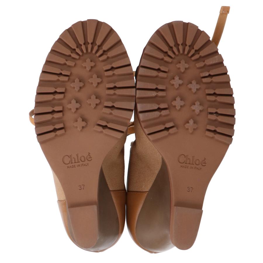 Chloe（クロエ） キャンバス/レザー ウェッジソール レースアップ 