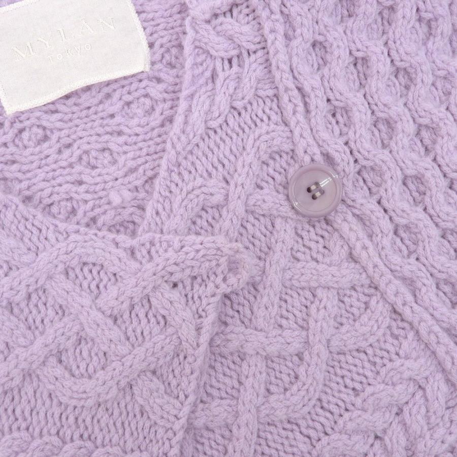 MYLAN マイラン ケーブル編みニット カーディガン レディース  