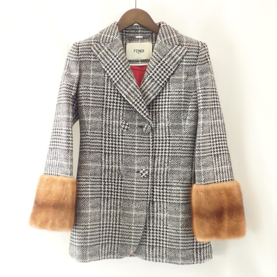 美品/ FENDI フェンディ ミンクファー付き コート 36 レディース