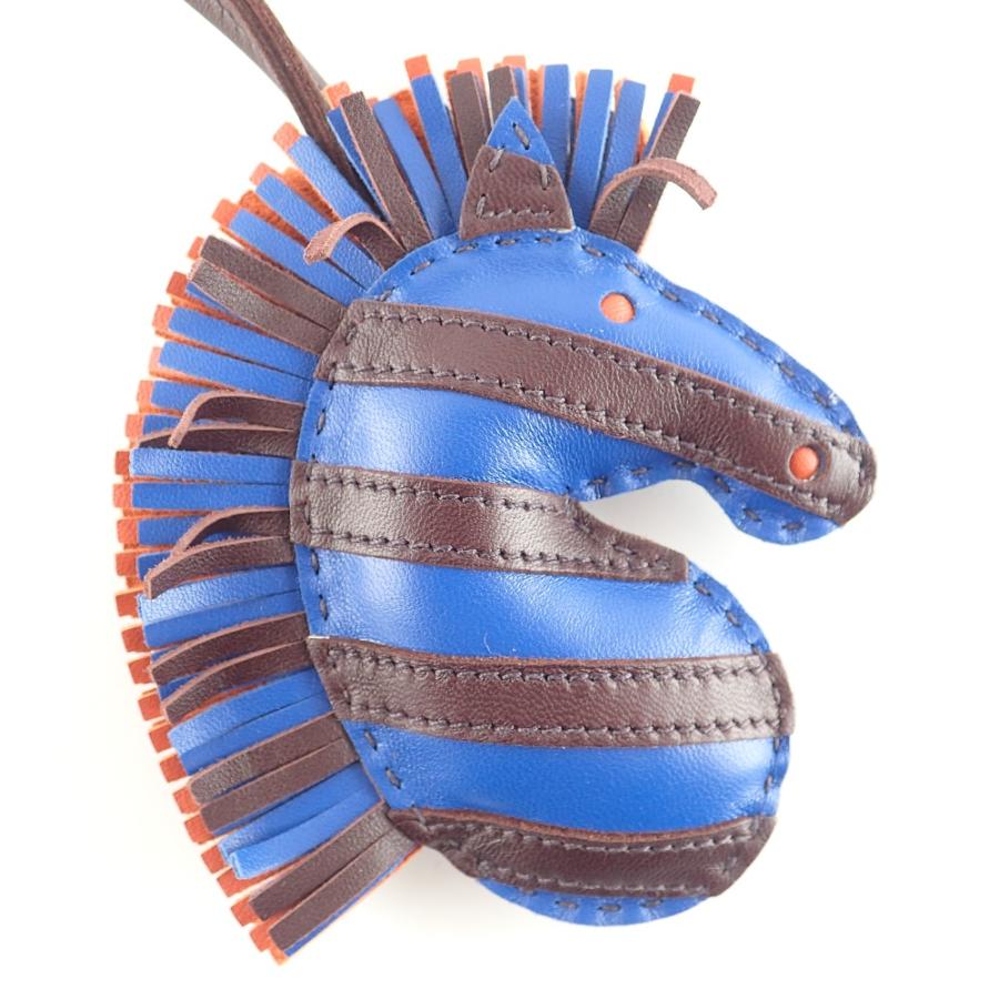 美品/ HERMES エルメス Z AM刻印 ジージーサバンナ チャーム ブルー