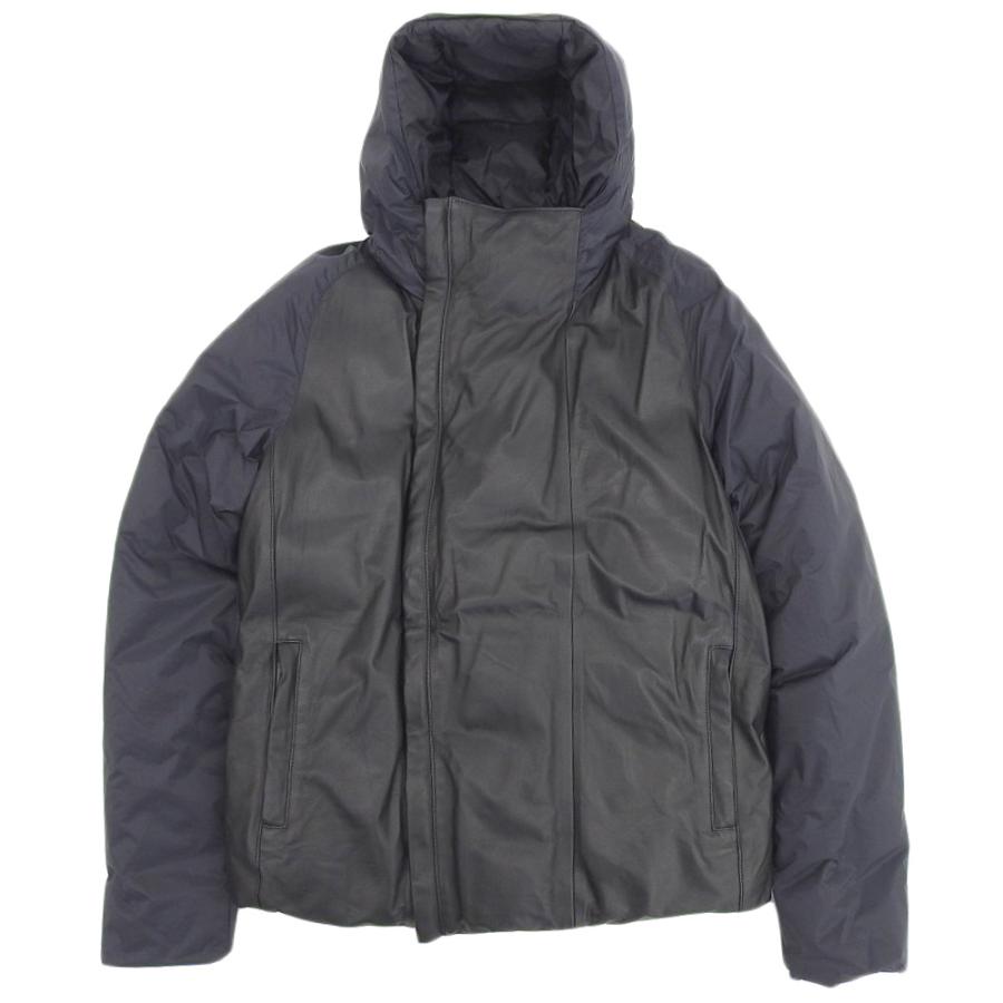 極美品GIORGIO BRATOジョルジオブラット20FWラムレザーフーディ黒 GIORGIO BRATO ジョルジオブラット ラムレザー ミリタリー調