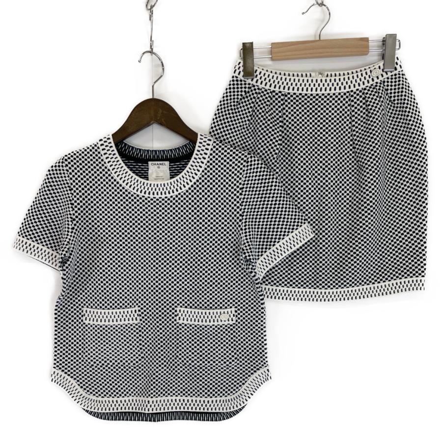 CHANEL 美品/国内正規 シャネル P47955/P47956 ニットストレッチ 半袖  