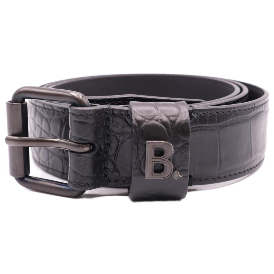BALENCIAGA（バレンシアガ） 美品 644080 Bロゴ 型押しレザー ベルト 