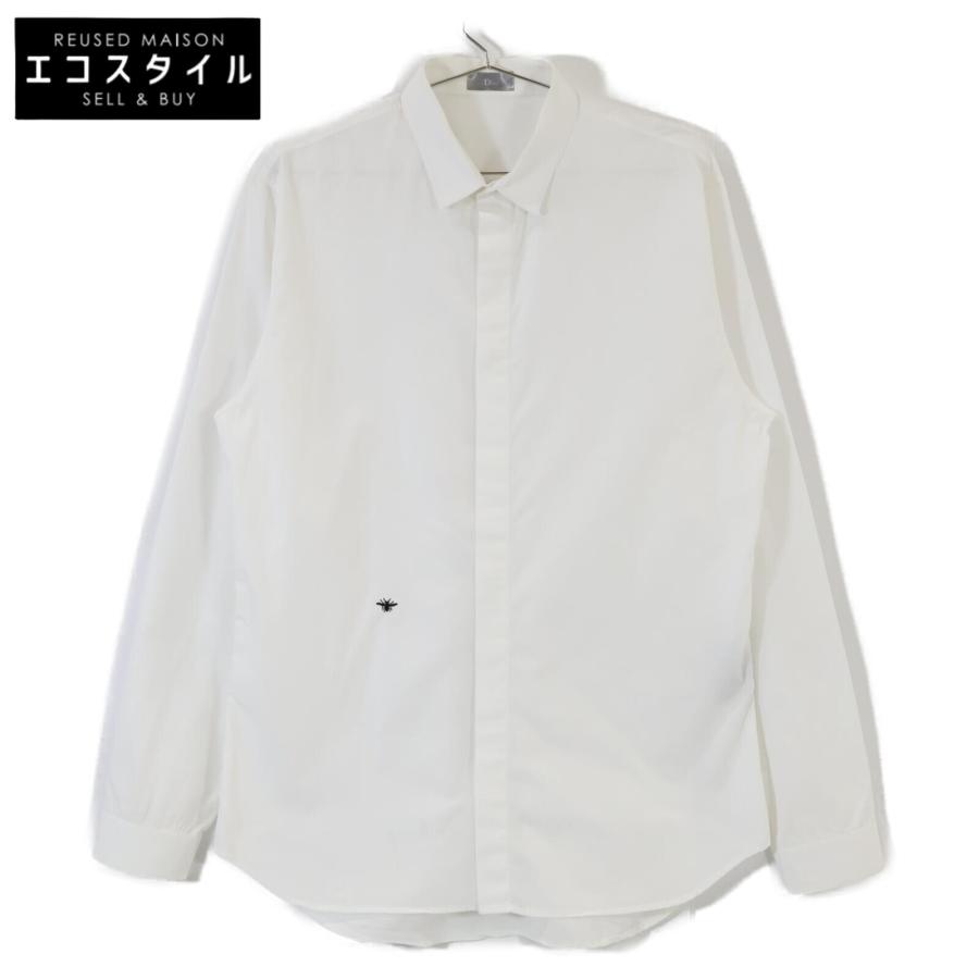 Dior HOMME ディオールオム ホワイト 733C518B1581 bee刺繍 比翼 Dior HOMME ディオールオム ホワイト 733C518B1581 bee刺繍 比翼