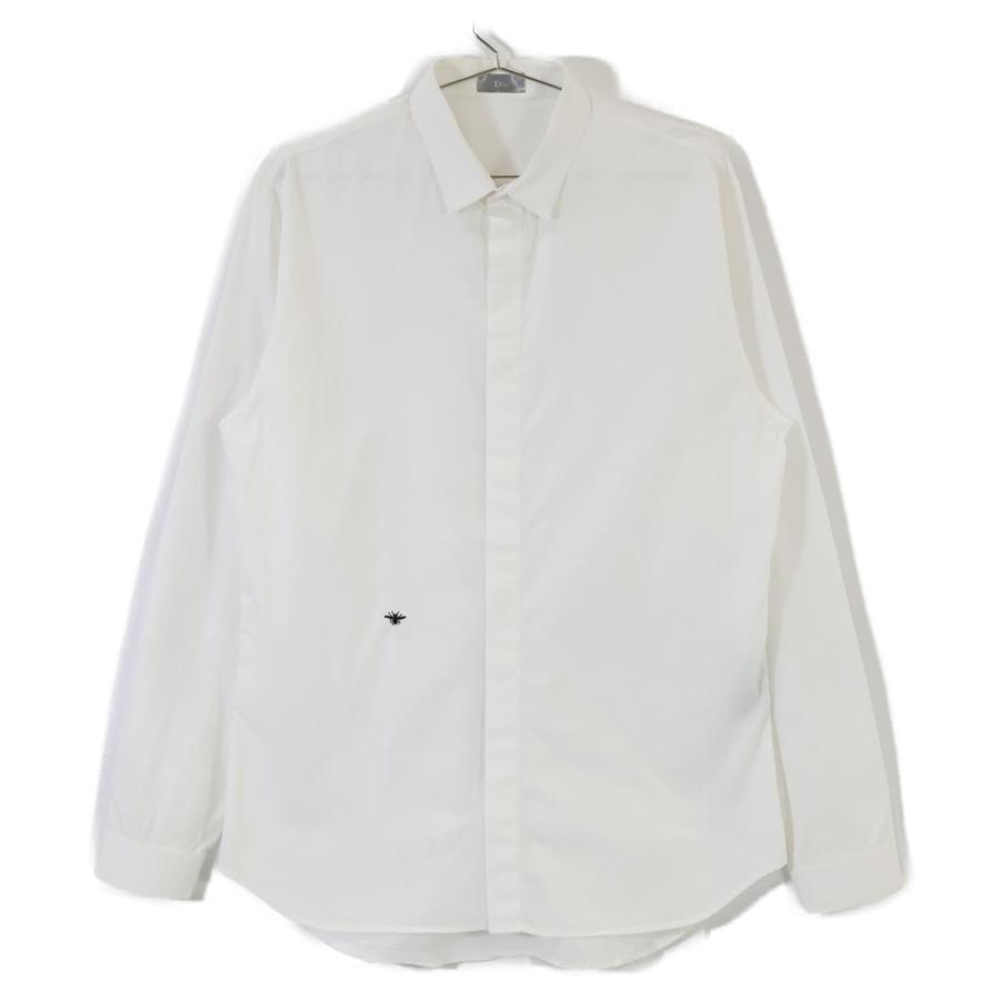 Dior HOMME ディオールオム ホワイト 733C518B1581 bee刺繍 比翼 Dior HOMME ディオールオム ホワイト 733C518B1581 bee刺繍 比翼