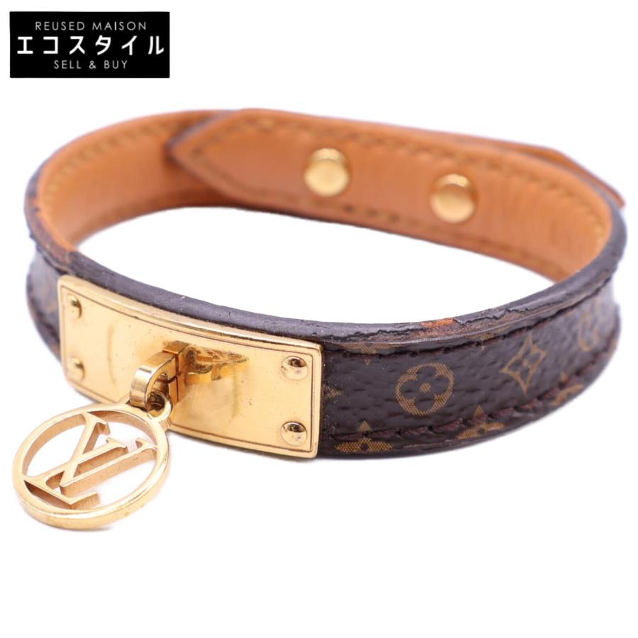 LOUIS VUITTON ブレスレット ブラウン Authentic Louis Vuitton Brown Monogram Nano Coated Canvas Leather