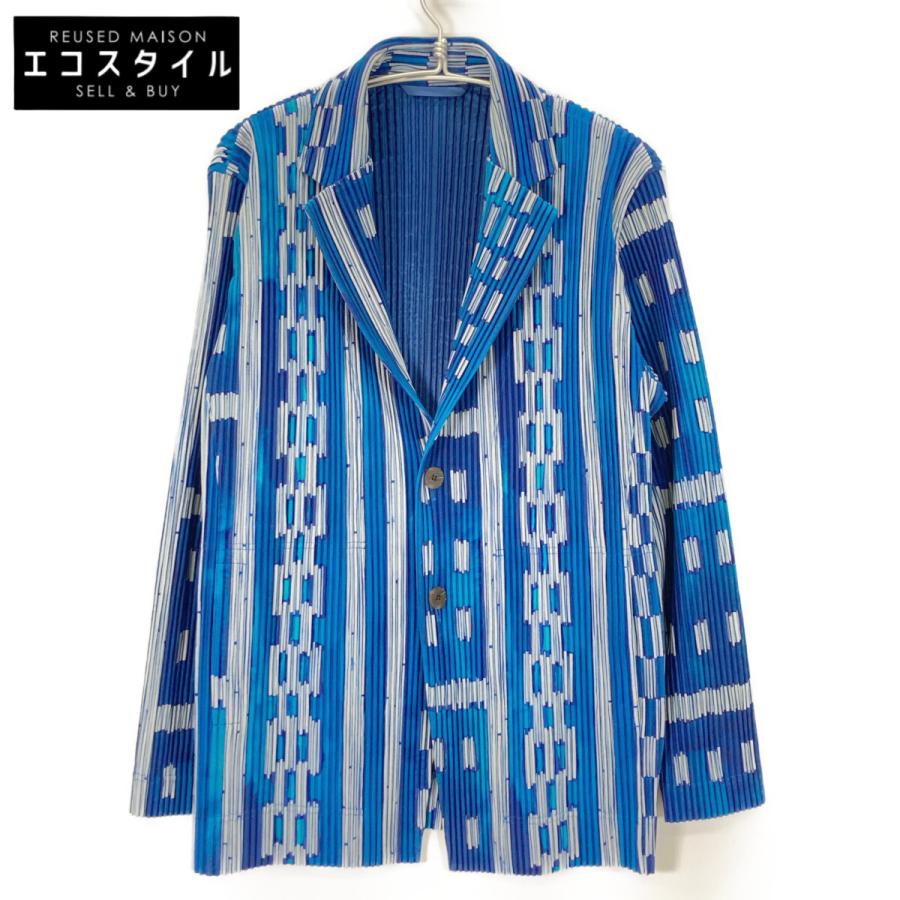 HOMME PLISSE ISSEY MIYAKE オムプリッセ イッセイミヤケ ブルー 総柄 