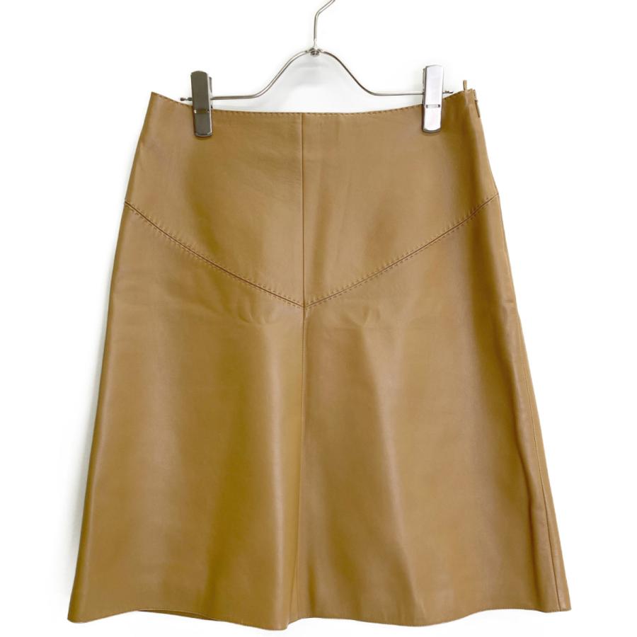 LOEWE（ロエベ） ベージュ ラムレザー ダブルジップ ノーカラー