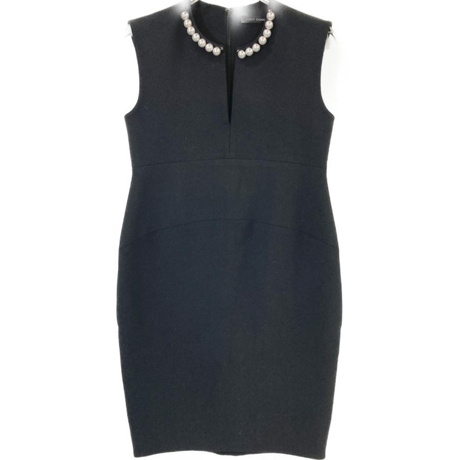 YOKOCHAN ヨーコチャン ブラック YCD-318-395 パール付きワンピース 38