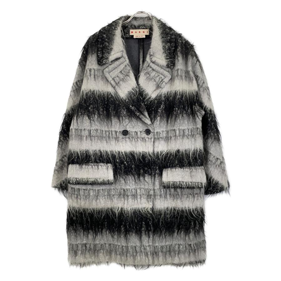 MARNI マルニ 13-14AW ブラック/グレー CPMAO10A00TW577 モヘア混 チェスターコート ブラック グレー 40 コート ウール レディース 中古の画像