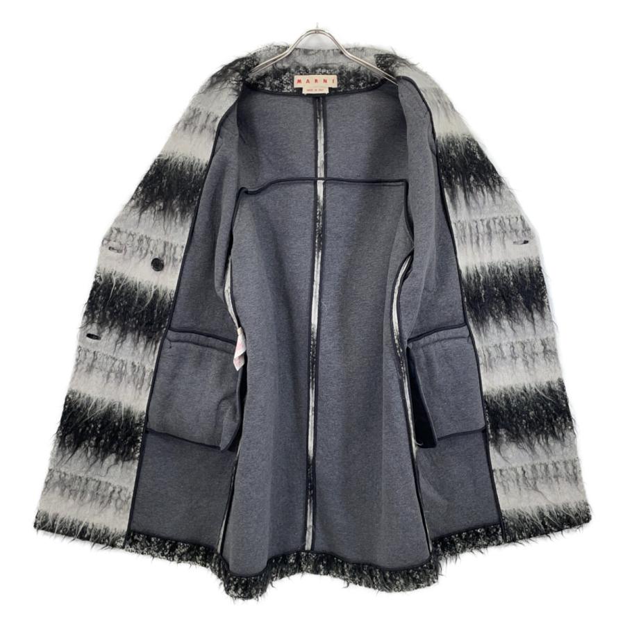 MARNI マルニ 13-14AW ブラック/グレー CPMAO10A00TW577 モヘア混 チェスターコート ブラック グレー 40 コート ウール レディース 中古の画像