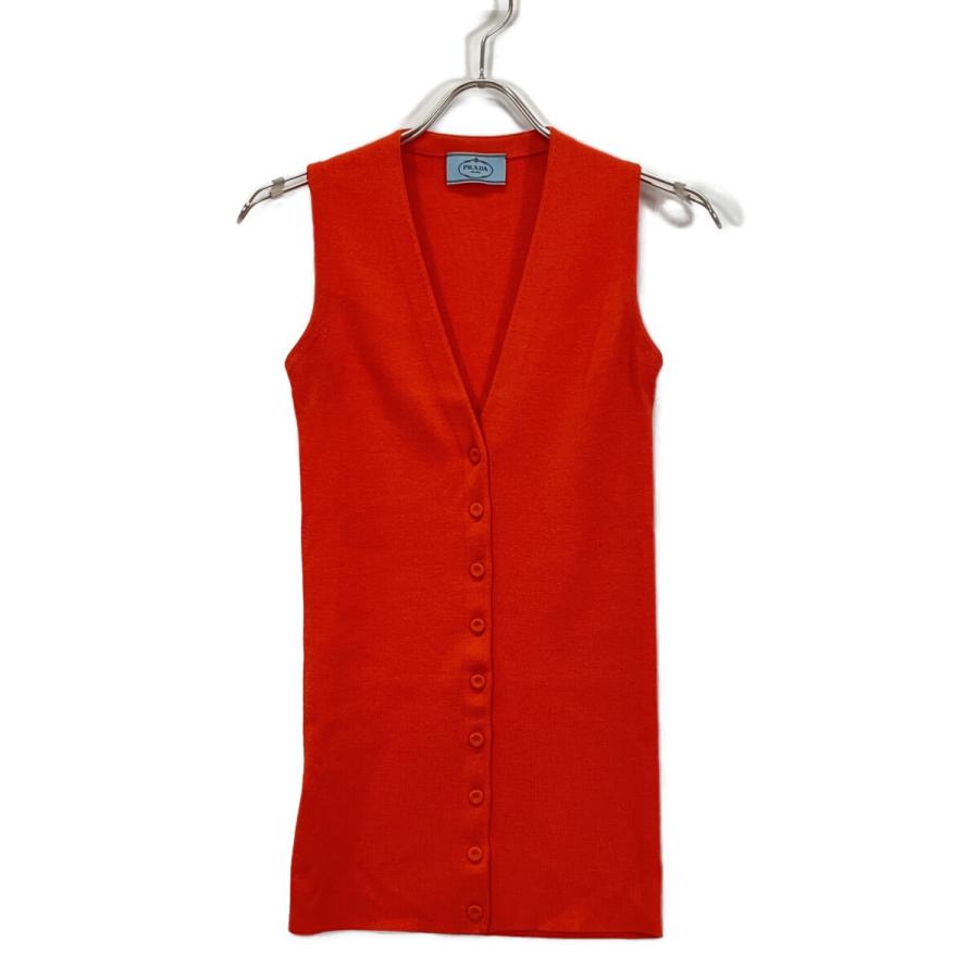 PRADA（プラダ） オレンジ 2012年 ノースリーブニットカーディガン