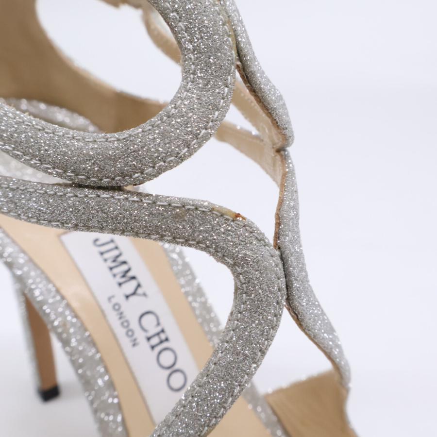 美品✨JIMMY CHOO グリッター フラットシューズ シルバー 37 中古・古着通販】JIMMY CHOO (ジミーチュウ) グリッターフラット