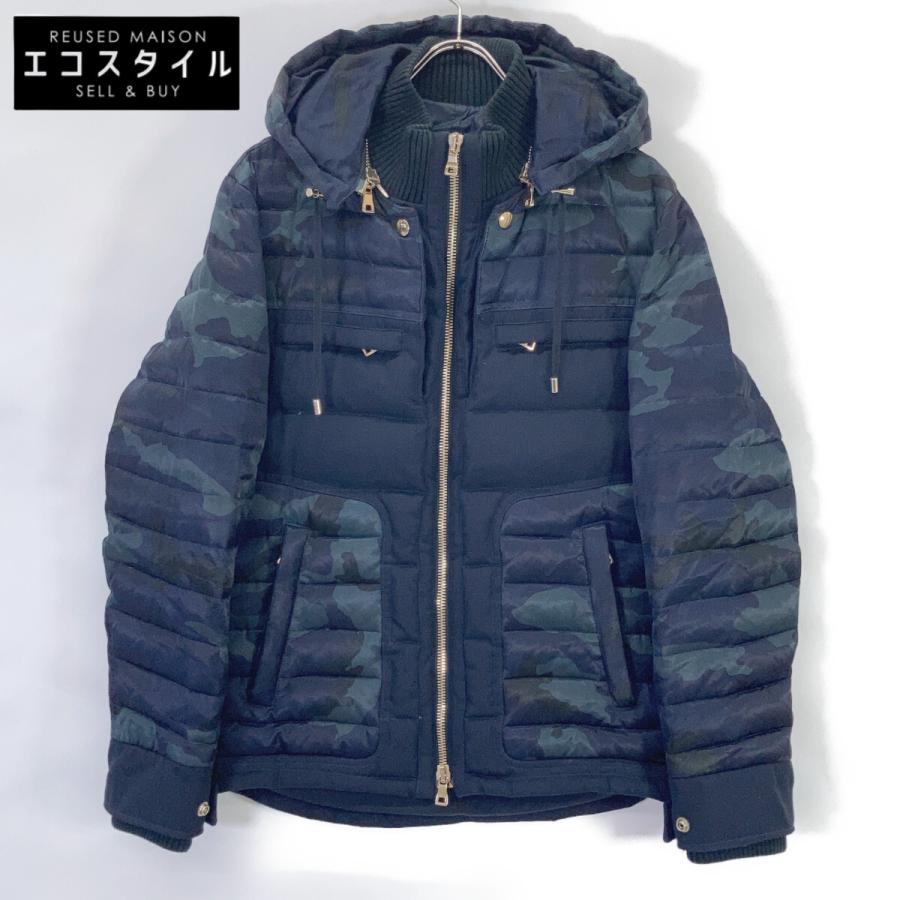 BALMAIN（バルマン） ネイビー カモフラ柄 ダウンジャケット ネイビー 