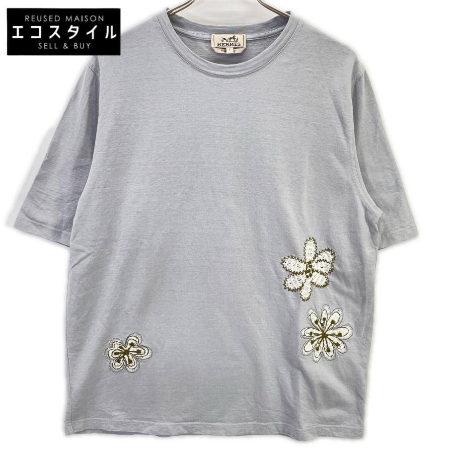 エルメス HERMES 557890HA Tシャツ 美品/国内正規/25年製 HERMES エルメス H557890HA Fleurs zigzag 半袖T