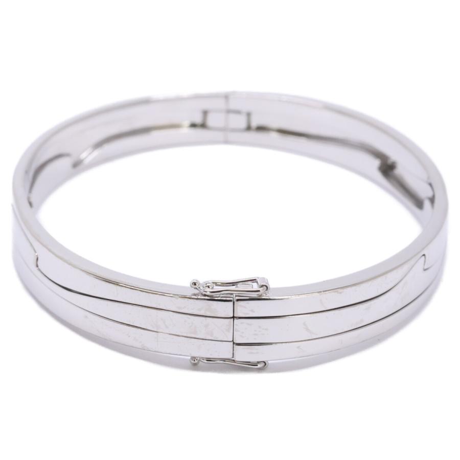 GEORG JENSEN ジョージジェンセン K18WG 3ロウ フュージョン バングル
