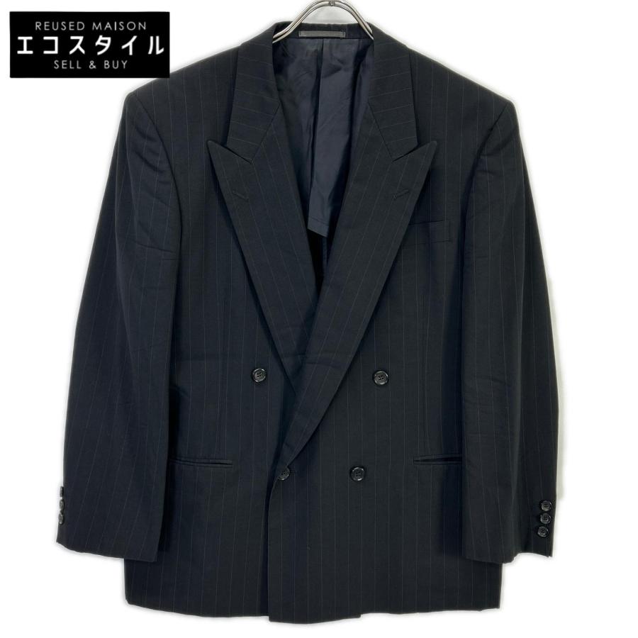 COMME des GARÇONS ストライプ ダブルブレストジャケット M COMME des GARCONS HOMME DEUX AD1992 ストライプ ダブルジャケット 黒