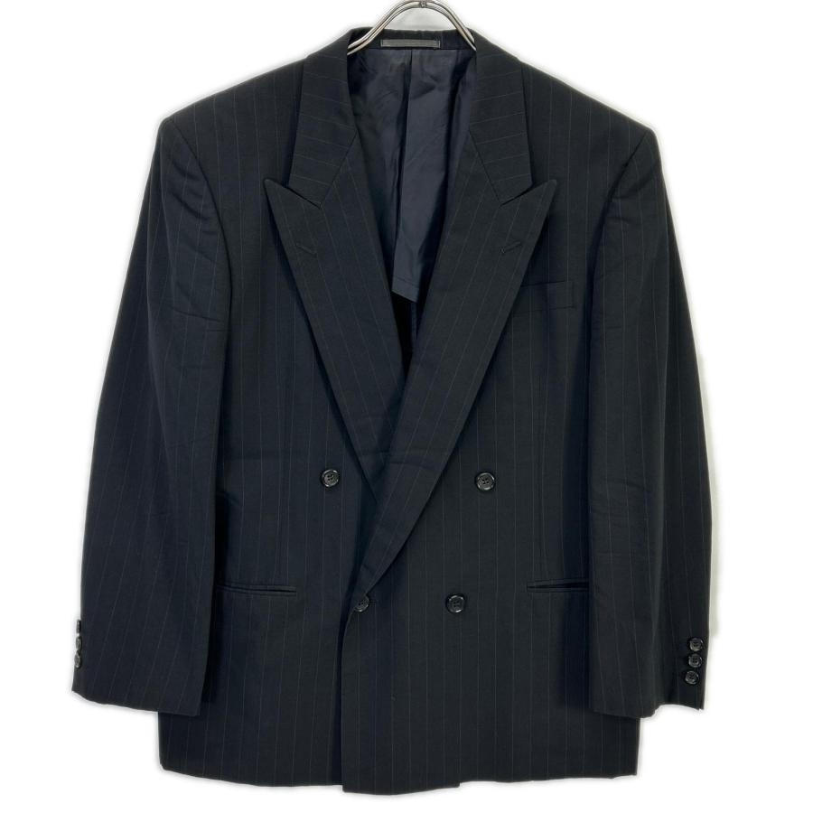 COMME des GARÇONS ストライプ ダブルブレストジャケット M COMME des GARCONS HOMME DEUX AD1992 ストライプ ダブルジャケット 黒