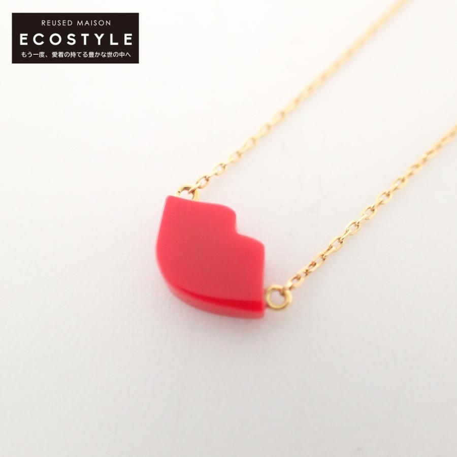 アーカー　ティランハート　K18 赤珊瑚　ネックレス AHKAH、ネックレス、ハート、赤 AHKAH K18 ハート（珊瑚）ネックレス
