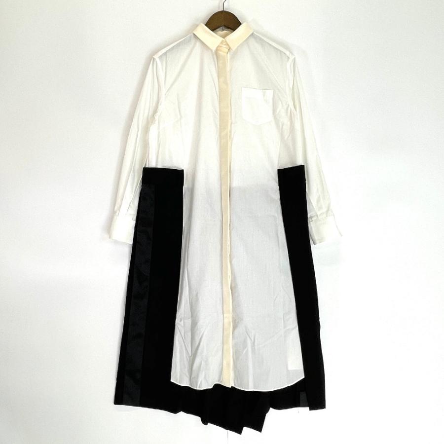 sacai サカイ 20-05320 ホワイト ベルテッドスカート ドッキング sacai サカイ 20-05320 ホワイト ベルテッドスカート ドッキング