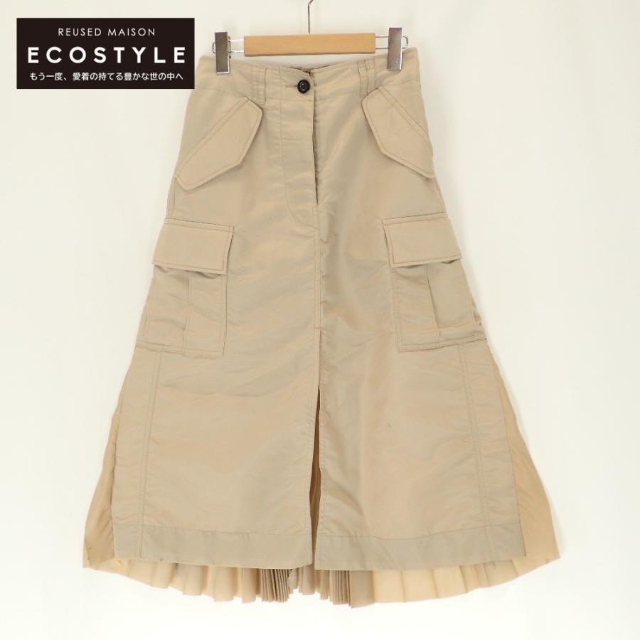 sacai サカイ 22-06065 ベージュ NYLON TWILL SKIRT O スカート 