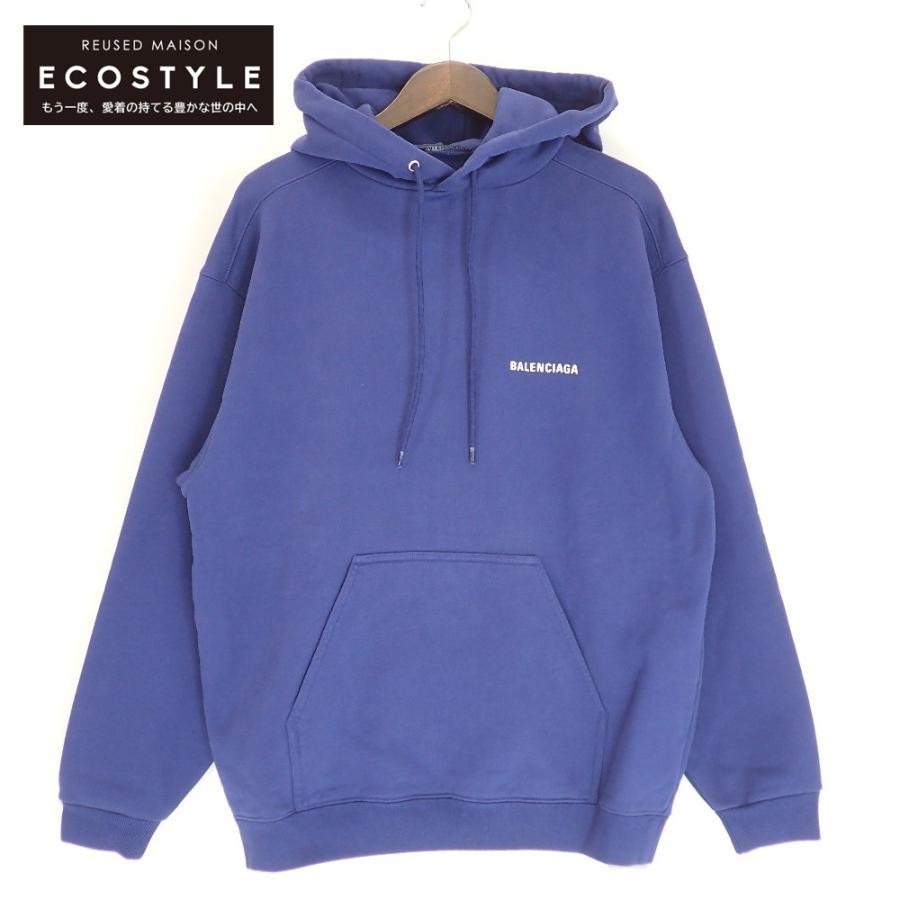 BALENCIAGA バレンシアガ 600583 ネイビー バックロゴパーカー BALENCIAGA（バレンシアガ） 600583 ネイビー バックロゴ プルオーバー