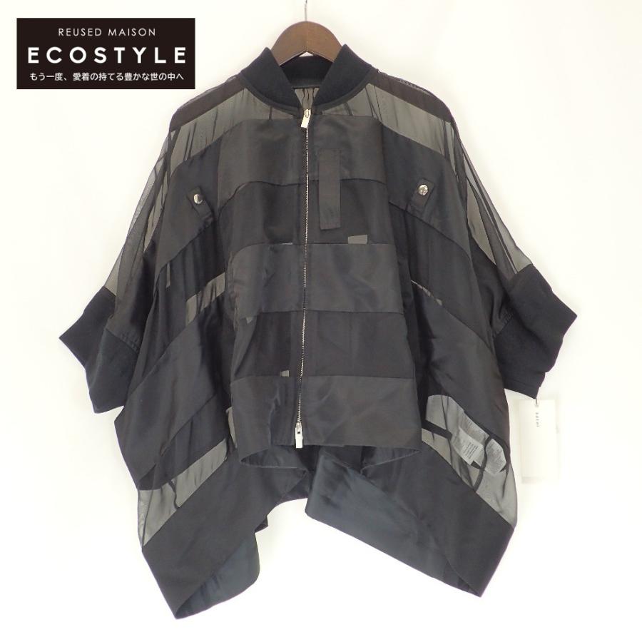 sacai サカイ 21年製 21-05544 ブラック Nylon Twill×Chiffon sacai サカイ 21年製 21-05544 ブラック Nylon Twill×Chiffon
