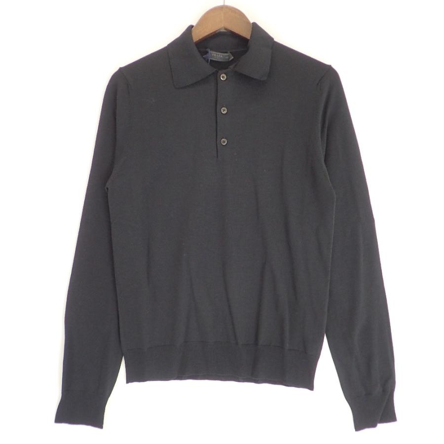 PRADA（プラダ） 22年製 DNA793 ブラック ロングスリーブニットポロ