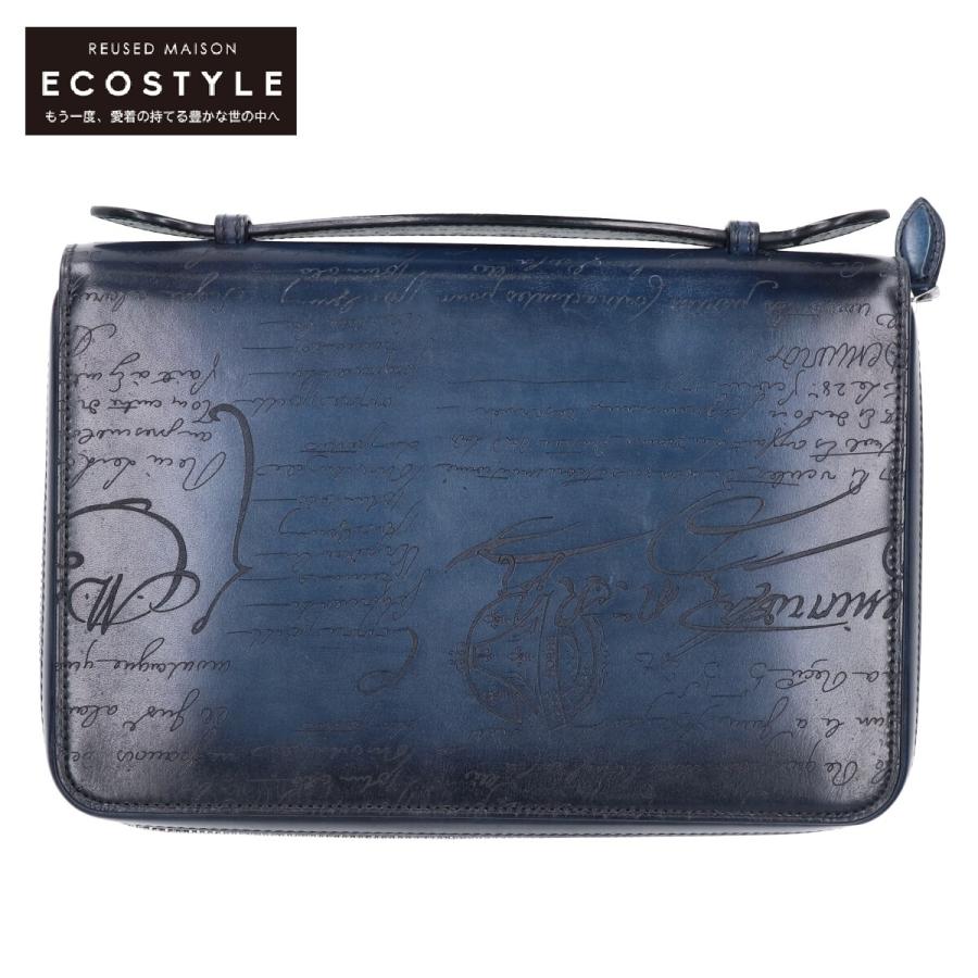 新品同様/ Berluti ベルルッティ イタウバ ワイド スクリットレザー