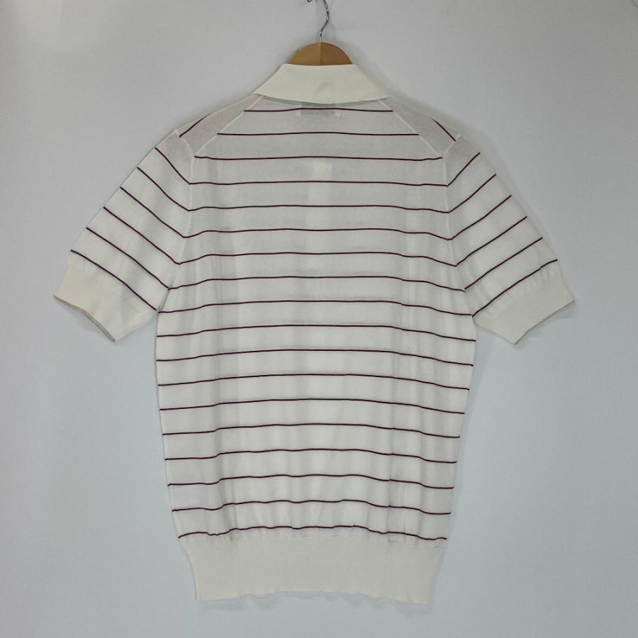 ブルネロ・クチネリ　ボーダーニット BRUNELLO CUCINELLI ブルネロクチネリ 21年製 ホワイト コットン