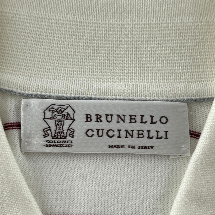 美品/ Brunello Cucinelli ブルネロクチネリ コットン ボーダー ニット