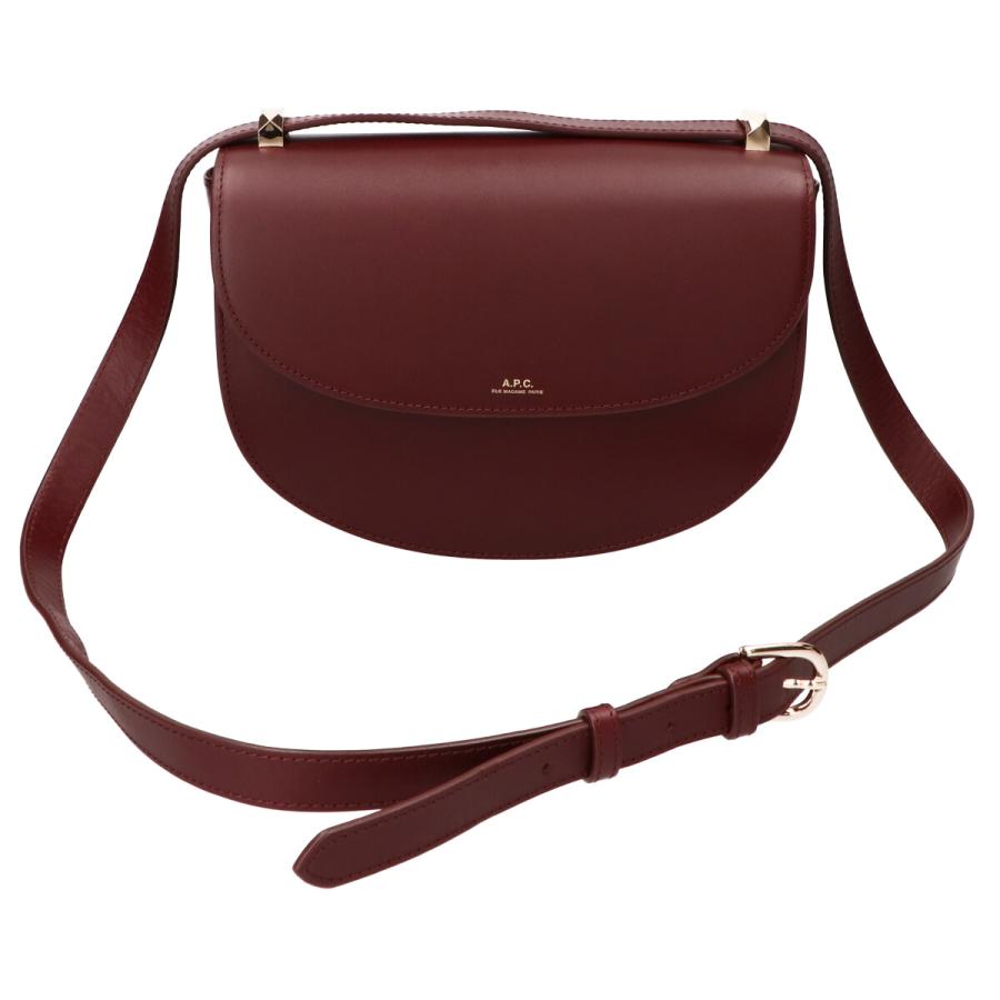 美品/ A.P.C. アーペーセー GENEVE スムースレザー ショルダーバッグ 