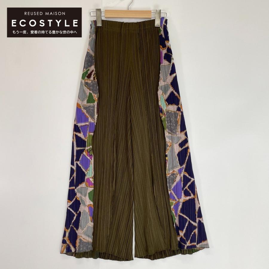 PLEATS PLEASE プリーツプリーズ PP33-JF735 カーキ 宝石柄 サイド  